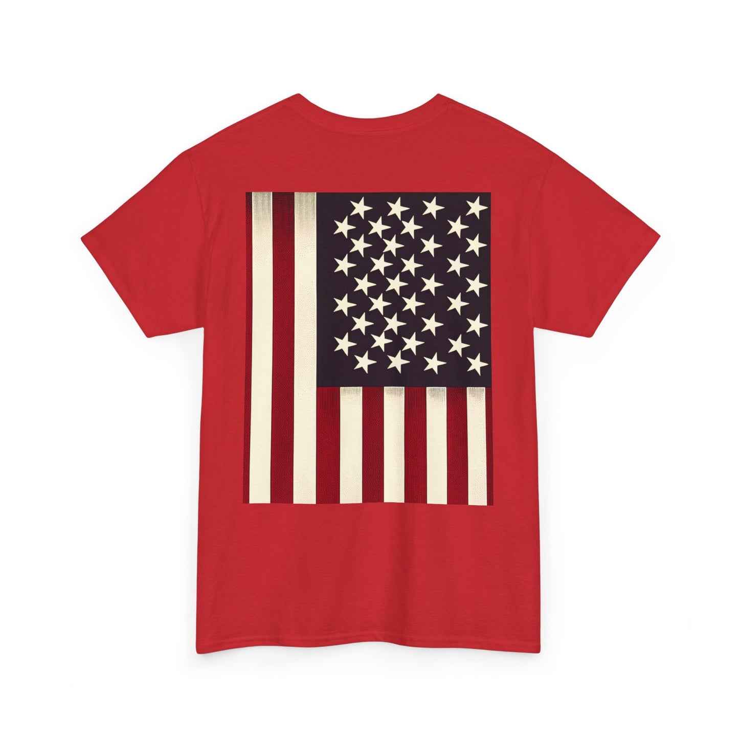 Patriotic Unisex Heavy Cotton Tee - Red Wine Blue Graphic, 4th of July, Memorial Day, Casual Wear, BBQ, Gifts