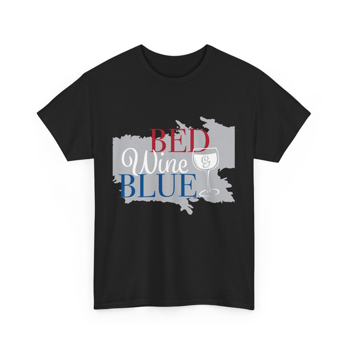 Patriotic Unisex Heavy Cotton Tee - Red Wine Blue Graphic, 4th of July, Memorial Day, Casual Wear, BBQ, Gifts