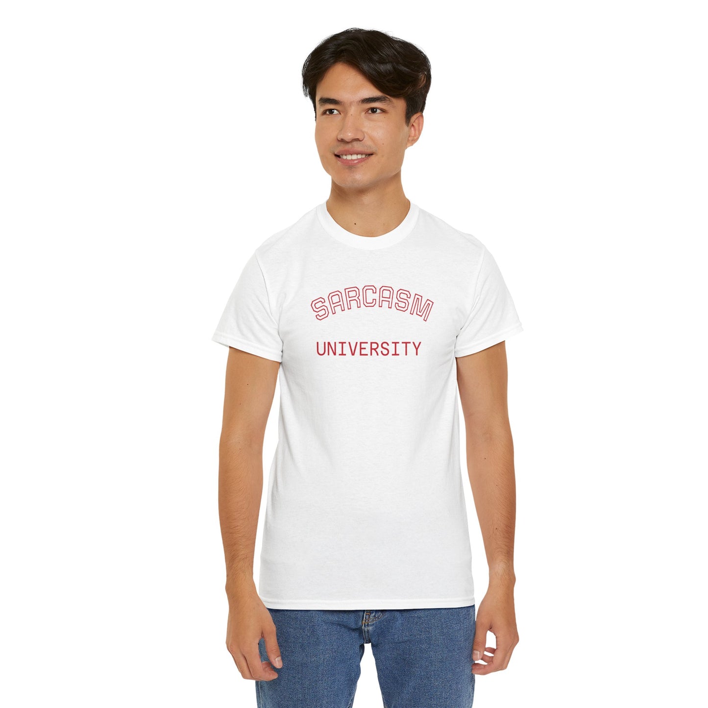 Sarcasm University Tee - Unisex Heavy Cotton T-Shirt, Funny Design for Sarcasm Lovers, Casual Wear, Gift for Friends