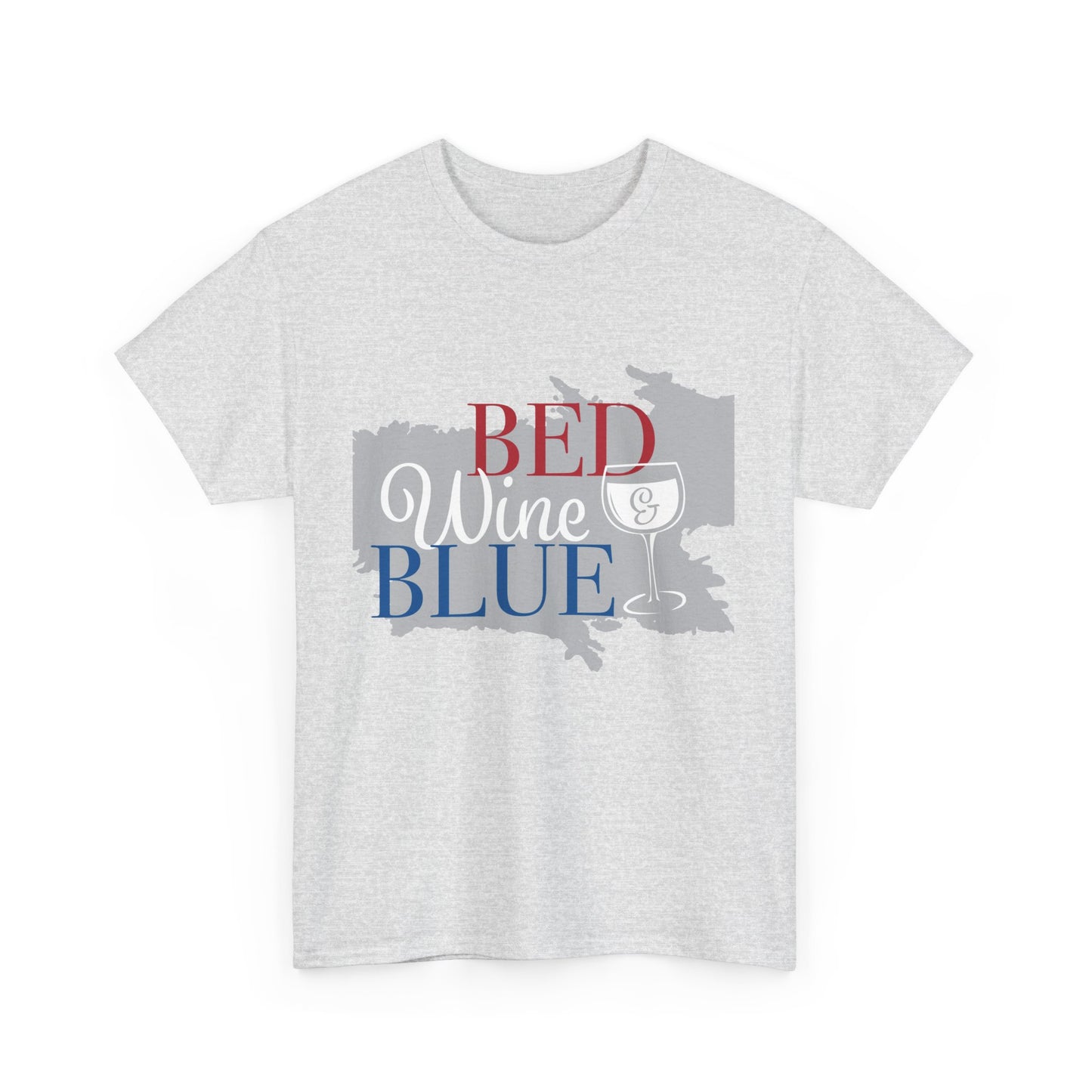Patriotic Unisex Heavy Cotton Tee - Red Wine Blue Graphic, 4th of July, Memorial Day, Casual Wear, BBQ, Gifts