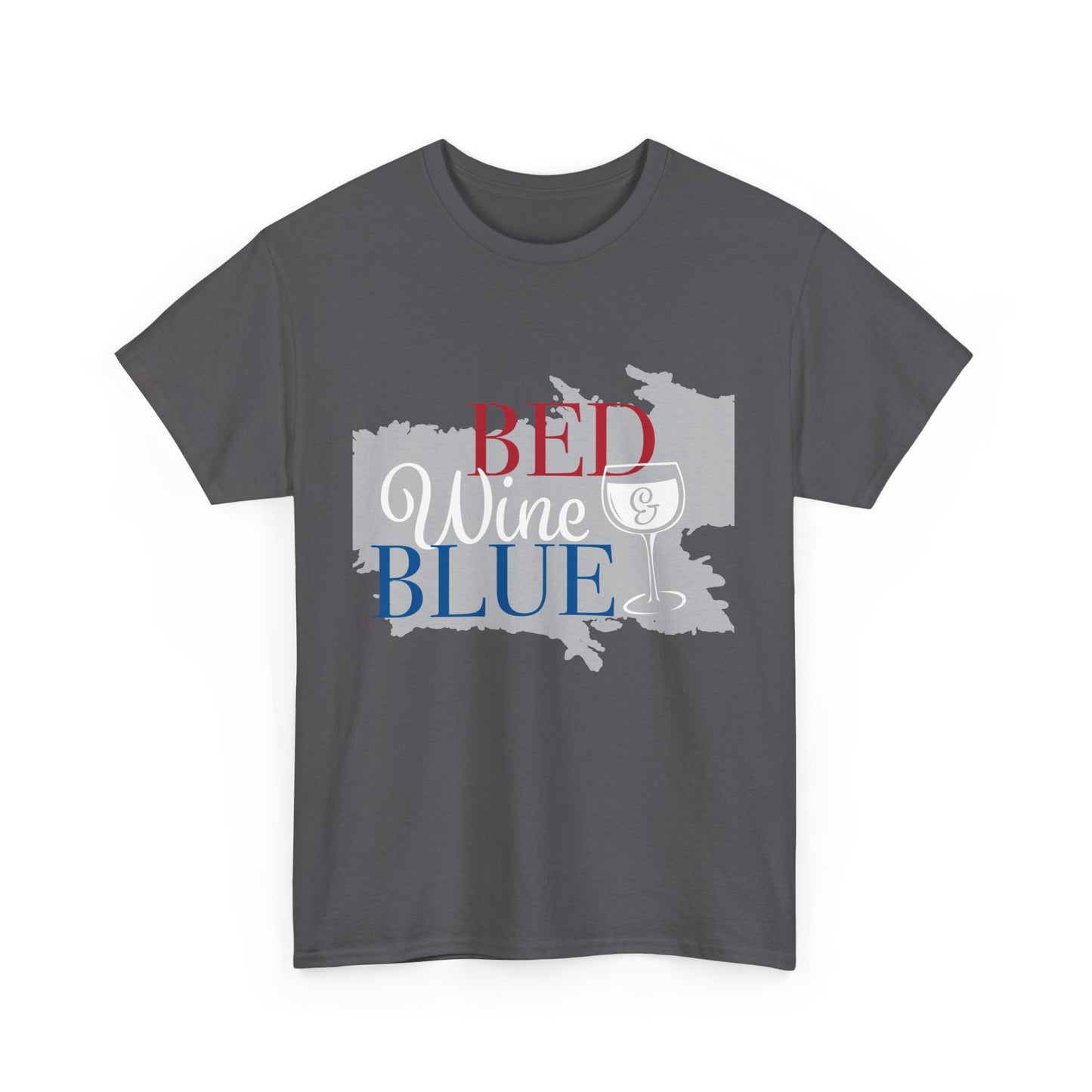 Patriotic Unisex Heavy Cotton Tee - Red Wine Blue Graphic, 4th of July, Memorial Day, Casual Wear, BBQ, Gifts